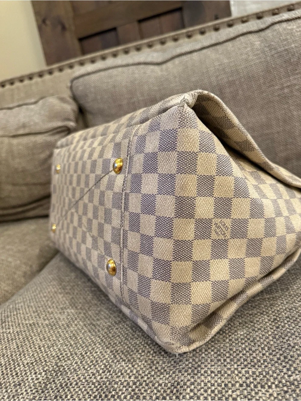 Authentic Louis Vuitton Artsy MM Damier Azul with matching Sarah Wallet